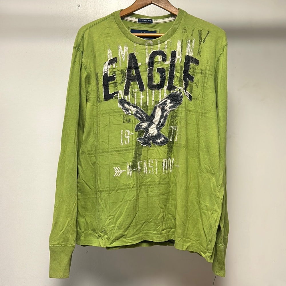 Men’s Y2K AEO Distressed Eagle Vintage Fit Long Sleeve Tee